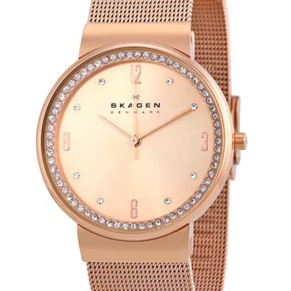 SKAGEN Ancher Rose Dial Rose Gold-plated Ladies Watch - Picture 1 of 4